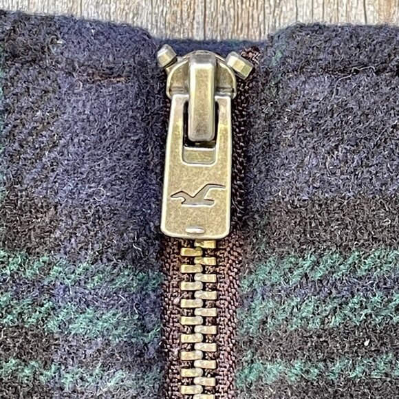 Hollister Plaid Ultra Hi Rise Mini Skirt A-line Lined Preppy Blue Green Y2K M - Picture 10 of 15